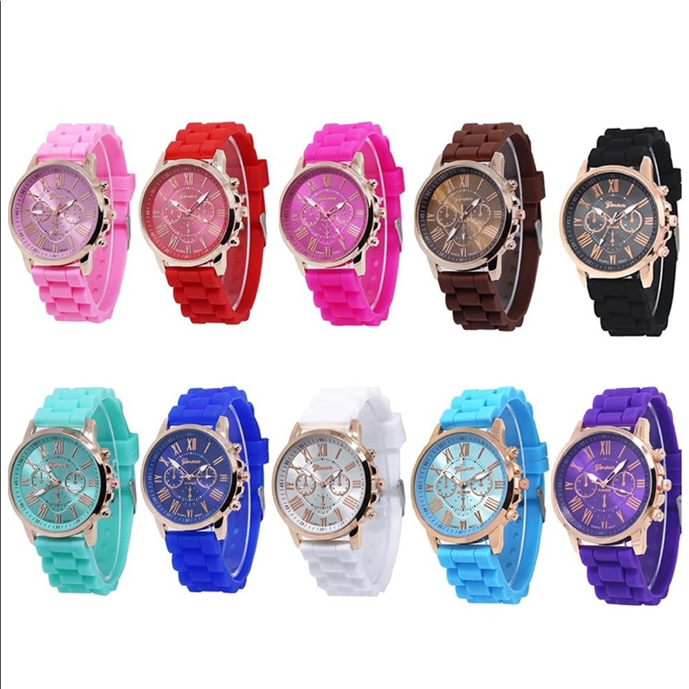 Brown Geneva Silicone Watch